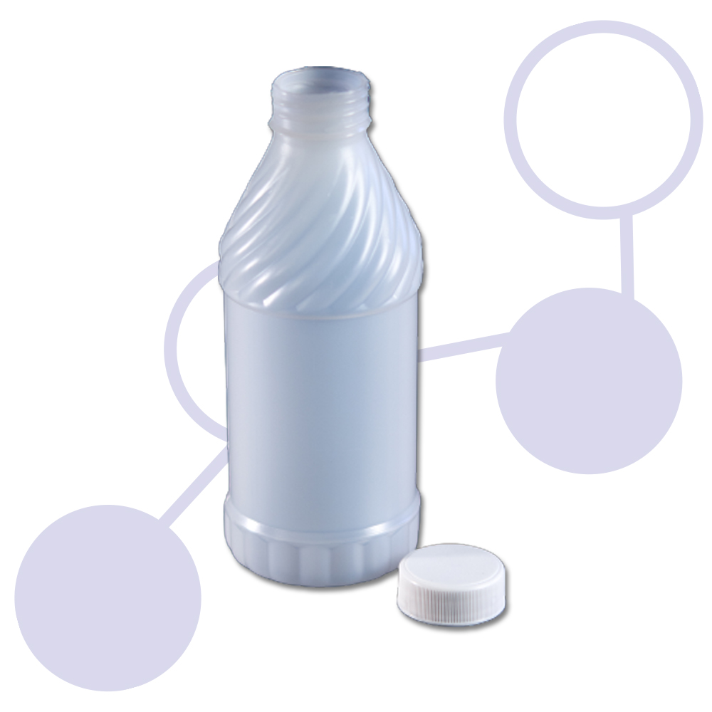 250 mL HDPE 28 mm PCO Clear Bottle 2